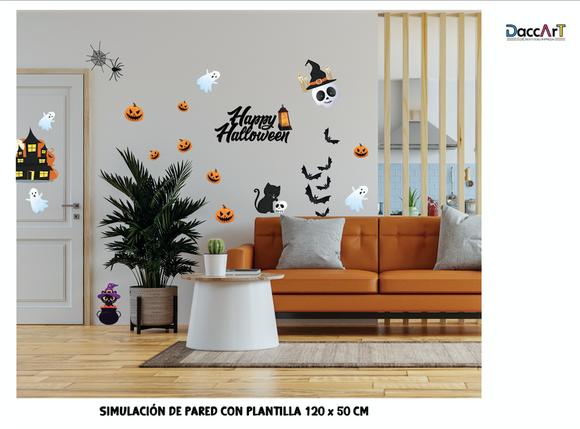 Vinil Decorativo Happy Halloween Ventana Pared