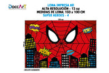 Lona Super Heroes Cumpleaños Personalizado 100cmx150cm