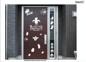 Vinil Blanco Decorativo Halloween Ventana Pared