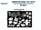 Vinil Blanco Decorativo Halloween Ventana Pared