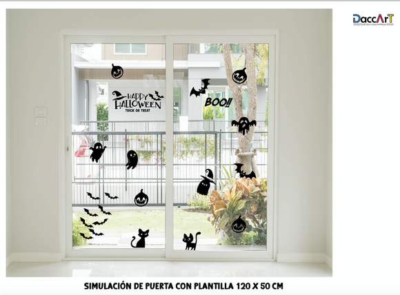 Vinil Negro Decorativo Halloween Ventana Pared