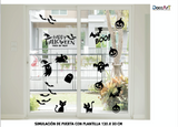 Vinil Negro Decorativo Halloween Ventana Pared