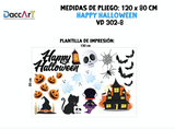 Vinil Decorativo Happy Halloween Ventana Pared