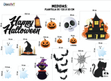 Vinil Decorativo Happy Halloween Ventana Pared