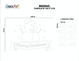 Vinil Navidad Decorativo Blanco Mono Nieve Merry Christmas 106 X 72 CM