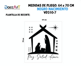 Vinil Navideño Decorativo Negro Nacimiento Estrella Navidad 64 x 70 CM