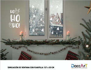 Vinil Navideño Decorativo Blanco Ho Ho, Pinos, Reno Navidad 1.37 CM X 50 CM