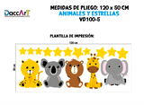 Vinil Decorativo Infantil Animales y Estrellas