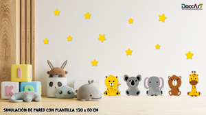 Vinil Decorativo Infantil Animales y Estrellas