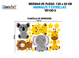 Vinil Decorativo Infantil Animales y Estrellas