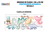 Vinil Decorativo Infantil Dinosaurios Acuarela