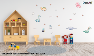 Vinil Decorativo Infantil Dinosaurios Acuarela