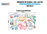 Vinil Decorativo Infantil Dinosaurios Acuarela