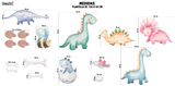 Vinil Decorativo Infantil Dinosaurios Acuarela