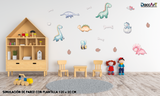 Vinil Decorativo Infantil Dinosaurios Acuarela