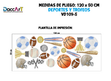 Vinil Decorativo Infantil Deportes y Trofeos